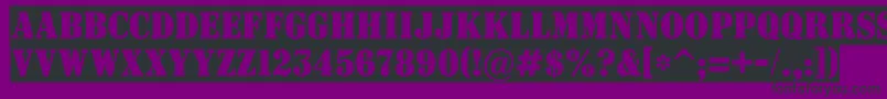 ASignboardtitulnrsl-Schriftart – Schwarze Schriften auf violettem Hintergrund