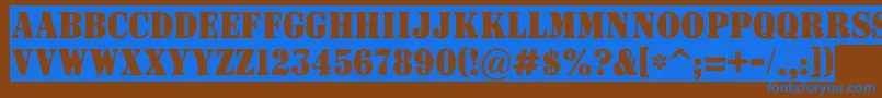 Шрифт ASignboardtitulnrsl – синие шрифты на коричневом фоне