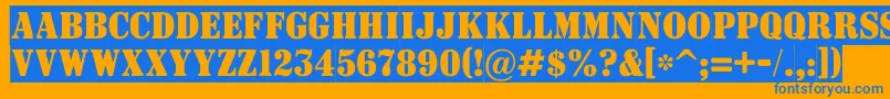 フォントASignboardtitulnrsl – オレンジの背景に青い文字