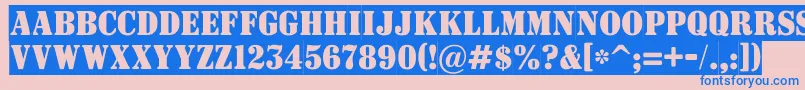 ASignboardtitulnrsl Font – Blue Fonts on Pink Background