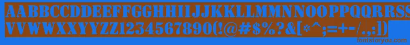 ASignboardtitulnrsl Font – Brown Fonts on Blue Background