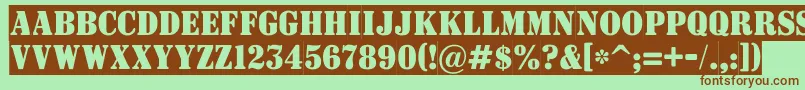 ASignboardtitulnrsl Font – Brown Fonts on Green Background