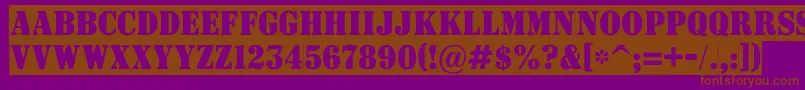 フォントASignboardtitulnrsl – 紫色の背景に茶色のフォント