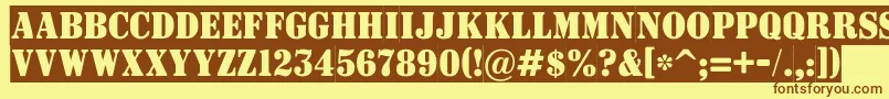 ASignboardtitulnrsl Font – Brown Fonts on Yellow Background