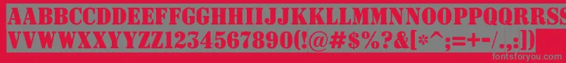 ASignboardtitulnrsl Font – Gray Fonts on Red Background