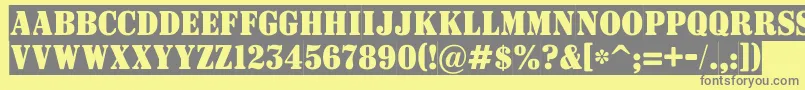 フォントASignboardtitulnrsl – 黄色の背景に灰色の文字