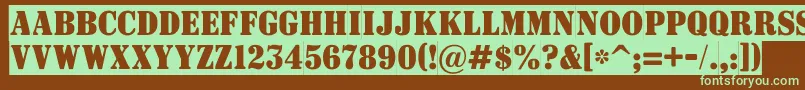 ASignboardtitulnrsl Font – Green Fonts on Brown Background