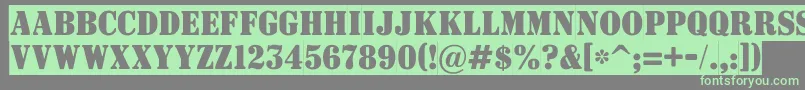 ASignboardtitulnrsl Font – Green Fonts on Gray Background