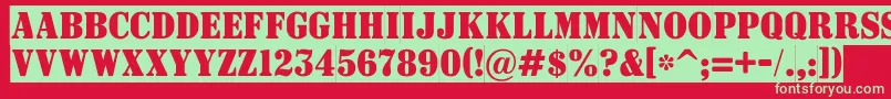 ASignboardtitulnrsl Font – Green Fonts on Red Background