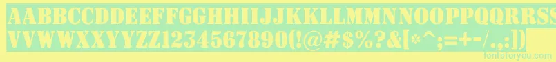 Подробнее о шрифте ASignboardtitulnrsl Шрифт ASignboardtitulnrsl – зелёные шрифты на жёлтом фоне