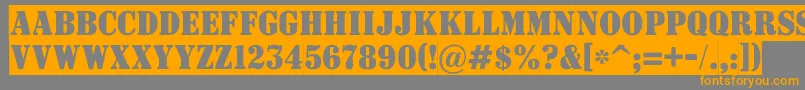 ASignboardtitulnrsl-Schriftart – Orangefarbene Schriften auf grauem Hintergrund