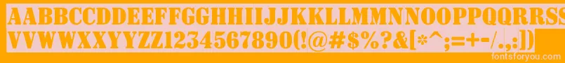 ASignboardtitulnrsl Font – Pink Fonts on Orange Background