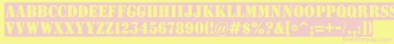 ASignboardtitulnrsl Font – Pink Fonts on Yellow Background