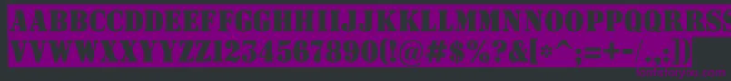Czcionka ASignboardtitulnrsl – fioletowe czcionki na czarnym tle