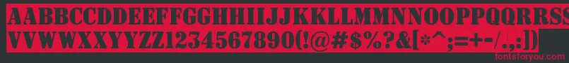 フォントASignboardtitulnrsl – 黒い背景に赤い文字