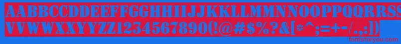 ASignboardtitulnrsl Font – Red Fonts on Blue Background