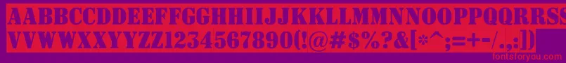 ASignboardtitulnrsl Font – Red Fonts on Purple Background