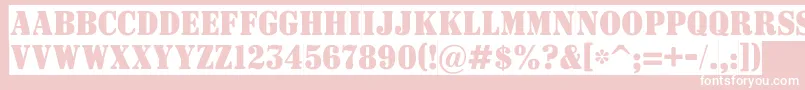 ASignboardtitulnrsl-Schriftart – Weiße Schriften auf rosa Hintergrund