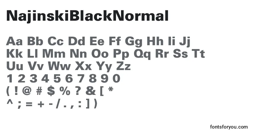 A fonte NajinskiBlackNormal – alfabeto, números, caracteres especiais