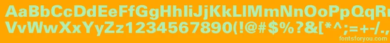 NajinskiBlackNormal Font – Green Fonts on Orange Background