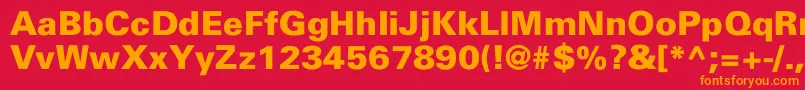 NajinskiBlackNormal Font – Orange Fonts on Red Background