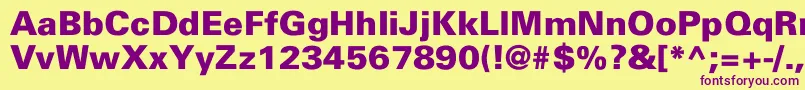 NajinskiBlackNormal Font – Purple Fonts on Yellow Background