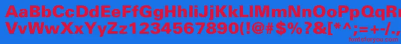 NajinskiBlackNormal Font – Red Fonts on Blue Background