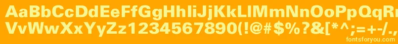 NajinskiBlackNormal Font – Yellow Fonts on Orange Background