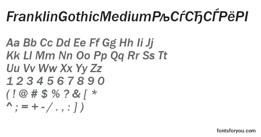 A fonte FranklinGothicMediumРљСѓСЂСЃРёРІ – alfabeto, números, caracteres especiais