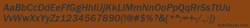 FranklinGothicMediumРљСѓСЂСЃРёРІ Font – Black Fonts on Brown Background