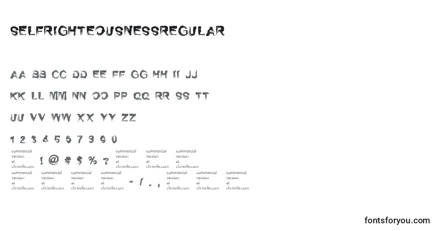 Czcionka SelfrighteousnessRegular – alfabet, cyfry, specjalne znaki