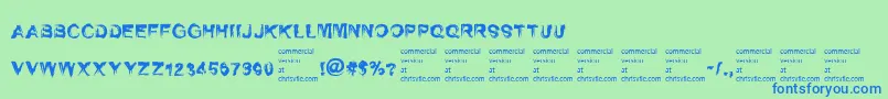SelfrighteousnessRegular Font – Blue Fonts on Green Background