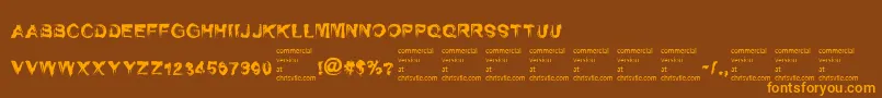 SelfrighteousnessRegular-Schriftart – Orangefarbene Schriften auf braunem Hintergrund