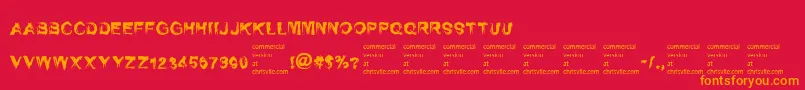 SelfrighteousnessRegular-Schriftart – Orangefarbene Schriften auf rotem Hintergrund