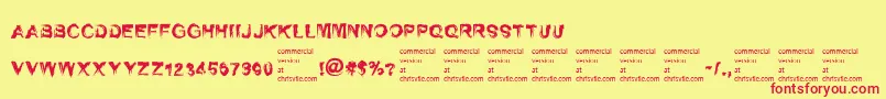 Czcionka SelfrighteousnessRegular – czerwone czcionki na żółtym tle