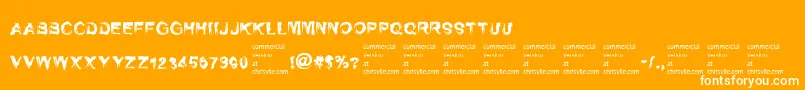 Fonte SelfrighteousnessRegular – fontes brancas em um fundo laranja
