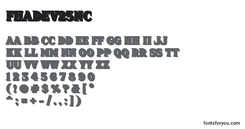 Шрифт Fhadev25nc – алфавит, цифры, специальные символы
