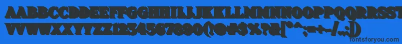 Шрифт Fhadev25nc – чёрные шрифты на синем фоне