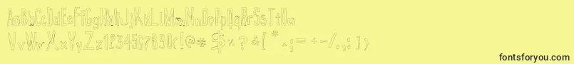 True2d Font – Black Fonts on Yellow Background