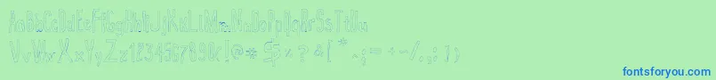 フォントTrue2d – 青い文字は緑の背景です。