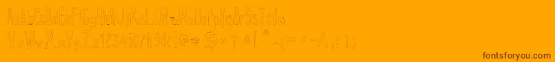 True2d-Schriftart – Braune Schriften auf orangefarbenem Hintergrund