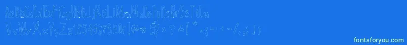 True2d-Schriftart – Grüne Schriften auf blauem Hintergrund