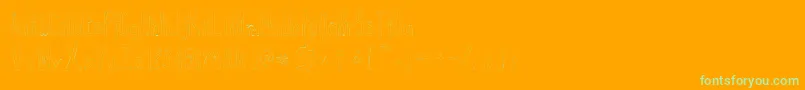 True2d-Schriftart – Grüne Schriften auf orangefarbenem Hintergrund