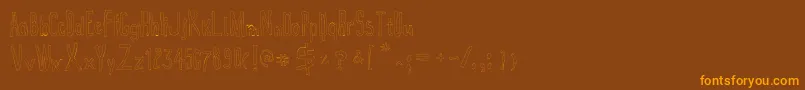 True2d Font – Orange Fonts on Brown Background