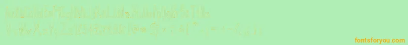 True2d Font – Orange Fonts on Green Background