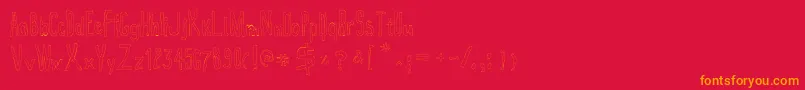 Fonte True2d – fontes laranjas em um fundo vermelho