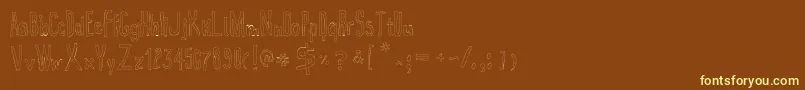 True2d-Schriftart – Gelbe Schriften auf braunem Hintergrund