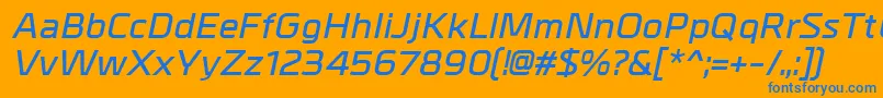 MetrikDemibolditalic Font – Blue Fonts on Orange Background