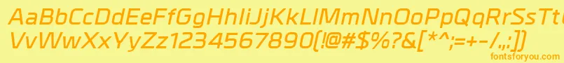 MetrikDemibolditalic Font – Orange Fonts on Yellow Background