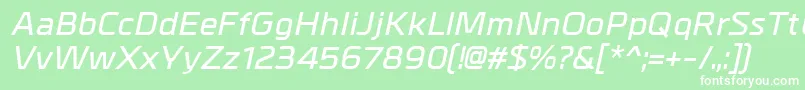 MetrikDemibolditalic Font – White Fonts on Green Background